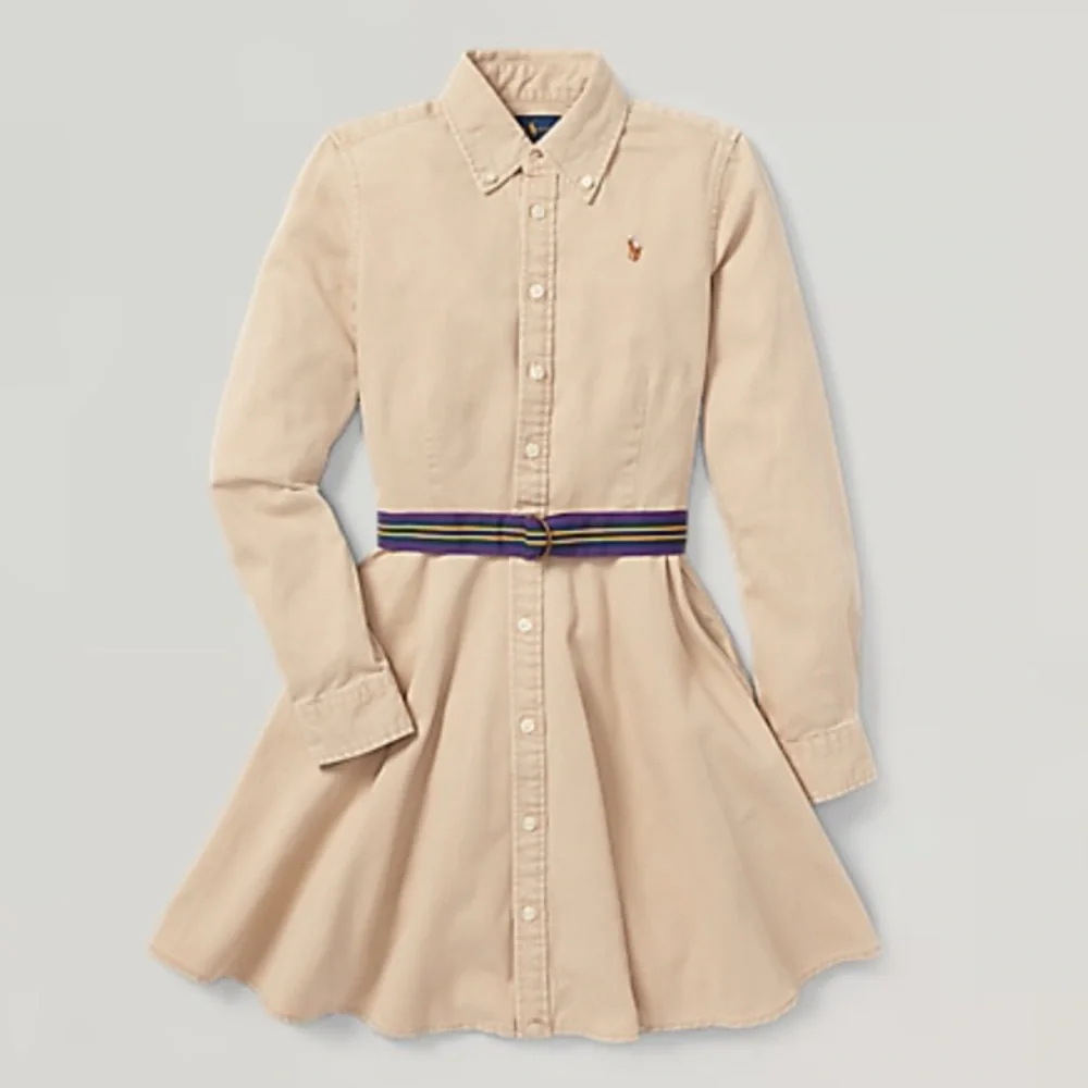 Ralph Lauren Khaki Girls Formal Dress